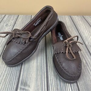 Minnetonka 392 MOOSEHIDE KILTY Brown Loafers 8.5